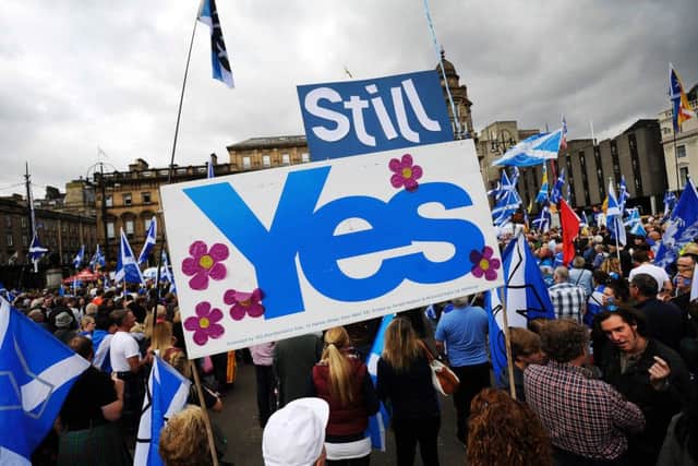 A rally on September 19, a day after the initial referendum vote. Picture; Getty