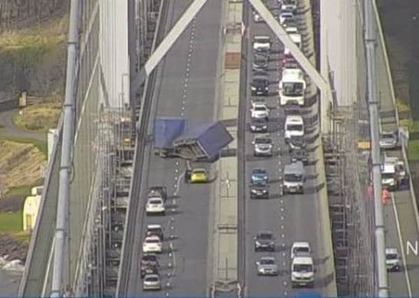 The bridge is closed in both directions due to a lorry. Picture; Traffic Scotland