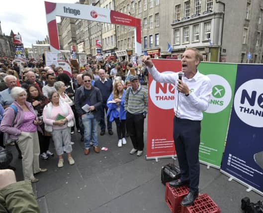 Jim Murphy addresses crowds on the High Streed during the last referendum campaign. Picture: Ian Rutherford