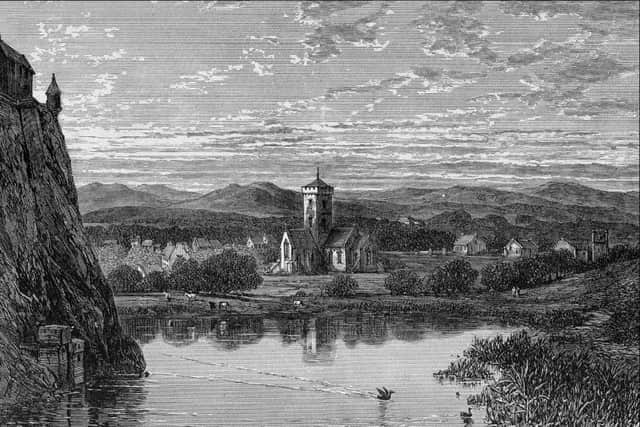 Engraving of the Nor' Loch looking west showing the Castle Rock (left) and St Cuthbert's Church (centre). Picture: Contributed