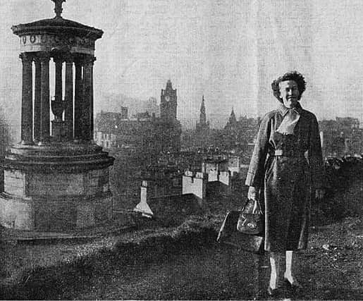 Mrs Cornelius on Calton Hill  May 1957. Contributed