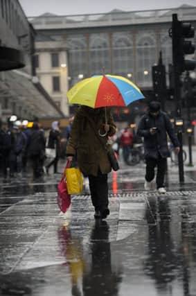 Glasgow records over double the number of "rainfall days" than Edinburgh.