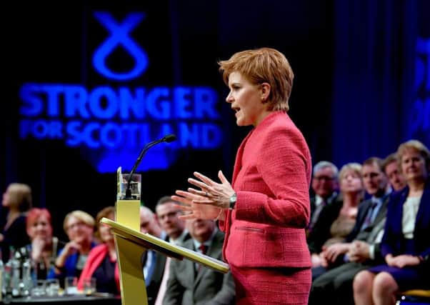 First Minister Nicola Sturgeon gave  her keynote speech at the SNP spring conference in Aberdeeen and spoke on the focus of a second Scottish independence referendum. Picture; Getty
