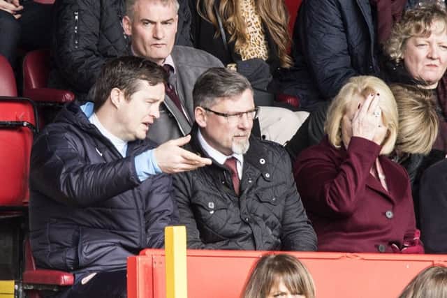 Hearts coach Jon Daly and Director of Football Craig Levein. Pic: SNS