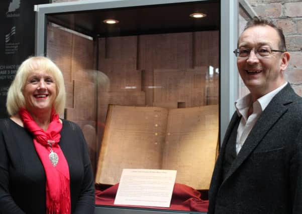 Pauline Davie, British Heart Foundation and David Bell, National Mining Museum Scotland.