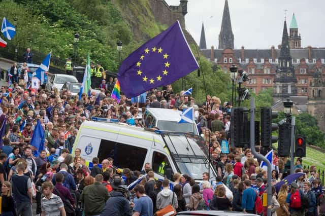 A previous pro-EU march through Edinburgh was held in July 2016, just days after the Brexit vote. Picture: Steven Scott Taylor/JP Resell
