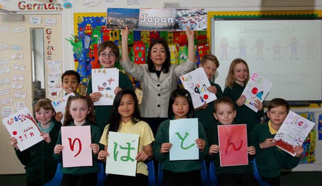 Liberton pupils with their Japanese teacher Dr Yoko Matsumoto-Sturt