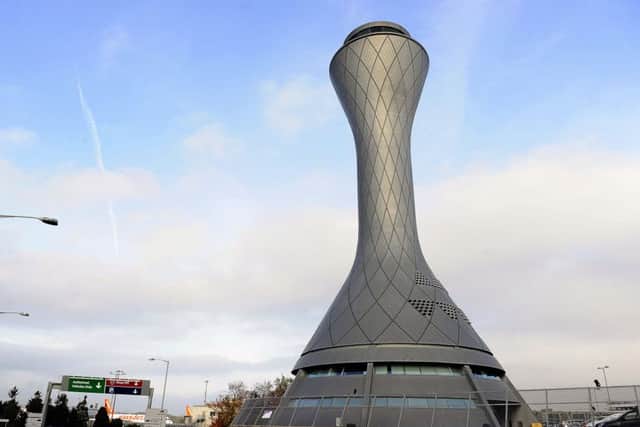 Completed in 2005, Edinburgh Airport's control tower is one of the city's tallest buildings. Picture: TSPL