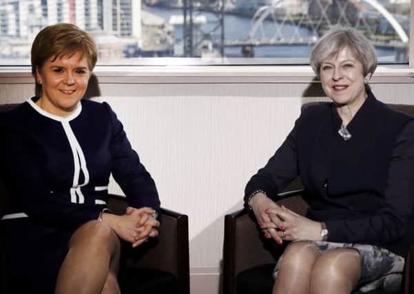 Theresa May and Nicola Sturgeon met on Monday in Glasgow. Picture: Russell Cheyne/WPA Pool/Getty Images