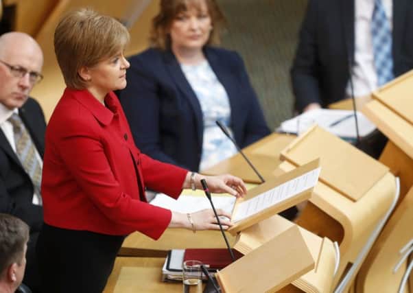 First Minister Nicola Sturgeon attends a debate on a second referendum on independence at Scotland's Parliament. Picture; PA