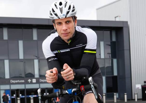 Mark Beaumont announces his Round The World in 80 days cycle challenge.  Pic: Toby Williams