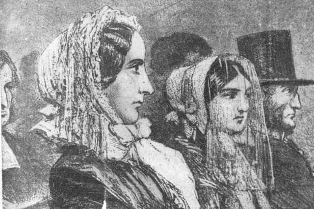 Madeleine Smith in the dock. She was found Not Proven of murdering her lover Emile L'Angelier in 1857.