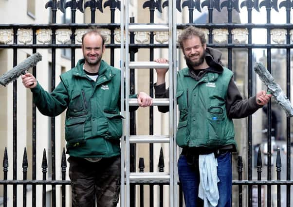 The stars of this year's Easter Passion Play at Princes Street Gardens include window cleaning brothers Kevin, left, and Sean Edie. Picture: Lisa Ferguson