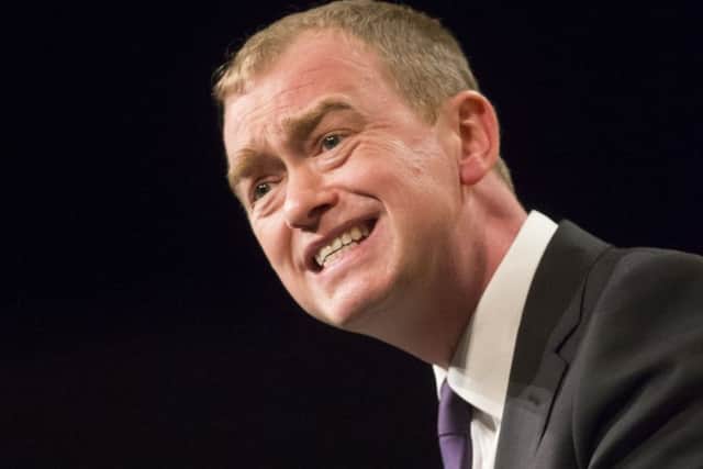 Tim Farron is to hit the campaign trial in Edinburgh today. Picture; PA