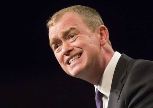 Tim Farron is to hit the campaign trial in Edinburgh today. Picture; PA