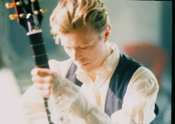 Bowie at the Fruitmarket Gallery during a video shoot