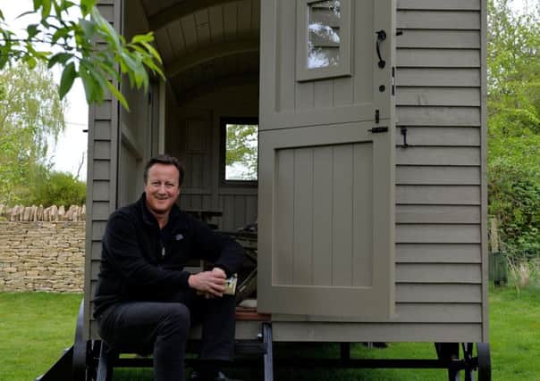 David Cameron with his shed. Picture: Graham Flack/Red Sky Shepherds Hut.