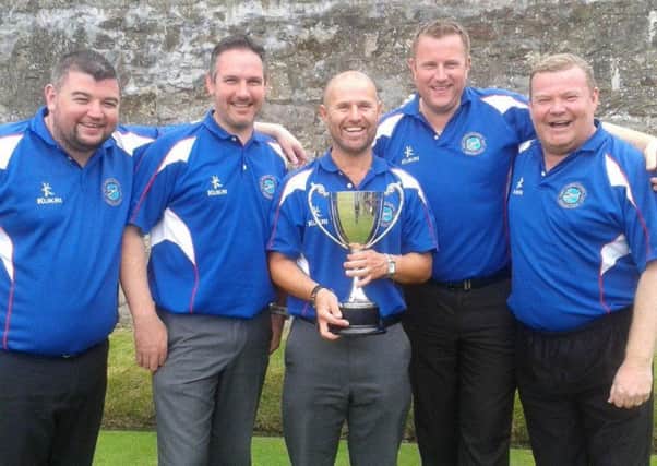 Carrick Knowe stars, from left: Paul O'Donnell, James Hogg,  Darren Hush, Richard Tough and Colin Mitchell