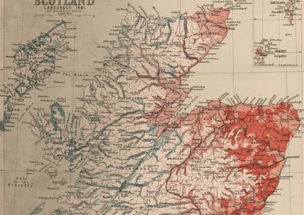 The Bartholomew's map, published 1895, the first to show the rate of Gaelic speaking in Scotland. PIC: National Library of Scotland.