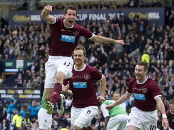 The last time Hearts donned an Umbro strip was the Scottish Cup win in 2012. Pic: SNS/Alan Harvey