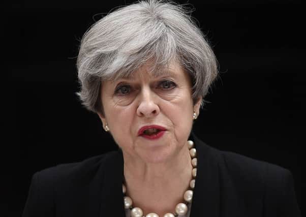 Theresa May was speaking in Downing Street this evening. Picture: Getty