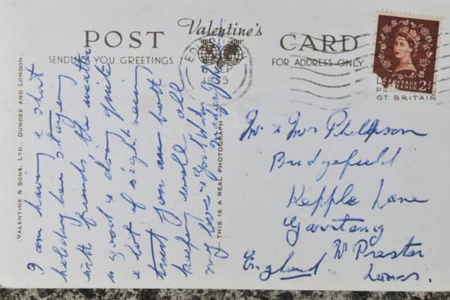 Lynn Harter was delighted to receive a birthday postcard only to be left puzzled after discovering it was nearly 62 years late. Picture: SWNS