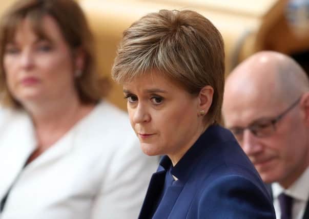 First Minister Nicola Sturgeon during First Minister's Questions at the Scottish Parliament in Edinburgh. Picture: Jane Barlow/PA Wire
