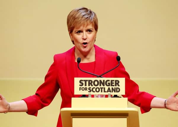 First Minister Nicola Sturgeon speaks during the launch of the SNP General Election manifesto at Perth Concert Hall. Picture: Jane Barlow/PA Wire