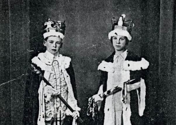 The first Dalkeith Gala Day King, James Mowat of the Burgh School, pictured with Queen Annie Calder.