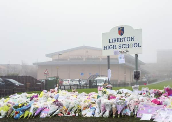 Liberton High School pupil, Keane Wallis-Bennett died after being crushed by a free standing modesty wall in one of the school's gym changing rooms. Image; Malcolm McCurrach