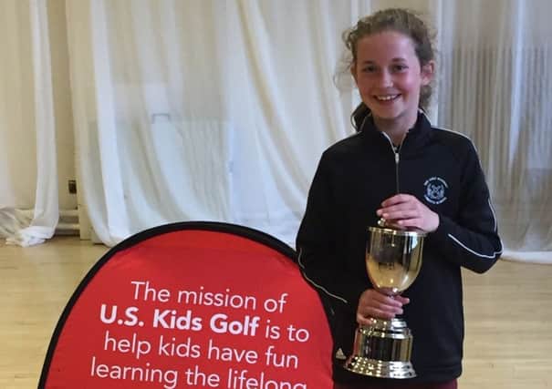 Grace Crawford won her second US Kids Golf trophy in East Lothian