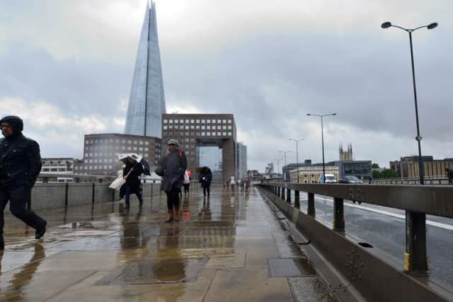 New metal barriers on London Bridge which have been placed there following Saturday's terrorist attack. Picture: Dominic Lipinski/PA Wire