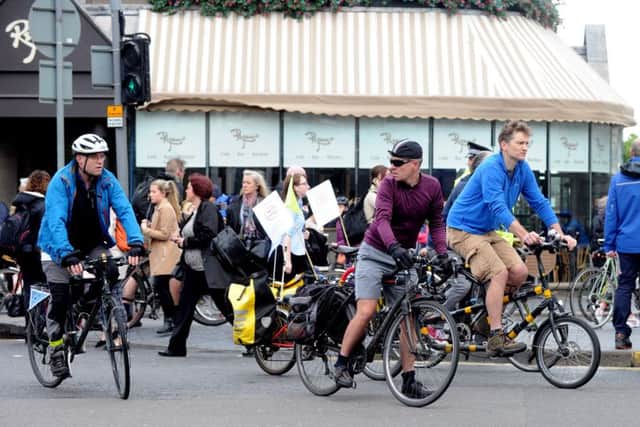 Edinburgh Cyclists Demonstration called for more action to be taken. Picture; Lisa Ferguson