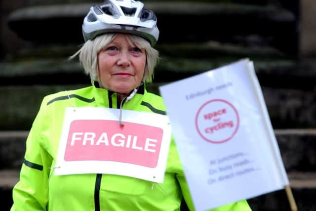 Edinburgh Cyclists Demonstration following death of student last week. Picture; Lisa Ferguson