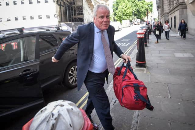 Chris Hutcheson, Gordon Ramsay's father-in-law, arrives at the Old Bailey in London. Picture: SWNS