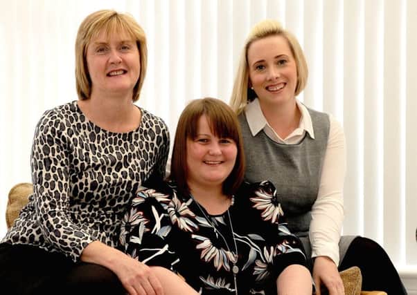 Pic Lisa Ferguson 30/05/2017

Health Hero Awards

Tracey McNiven (centre) has nominated Linsey Duncan (physio) (grey dress) and Kim Venton (occupational therapist) from the Community Rehabilitation and Brain Injury Service (CRABIS) team at Carmondean Ability Centre, Livingston