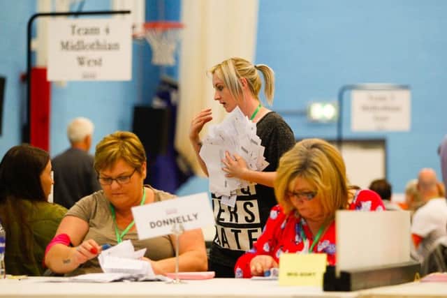 Midlothian Constituency General Election Count, Lasswade Centre.