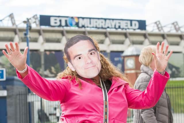 Fans queue outside Murrayfield. Pic: Ian Georgeson