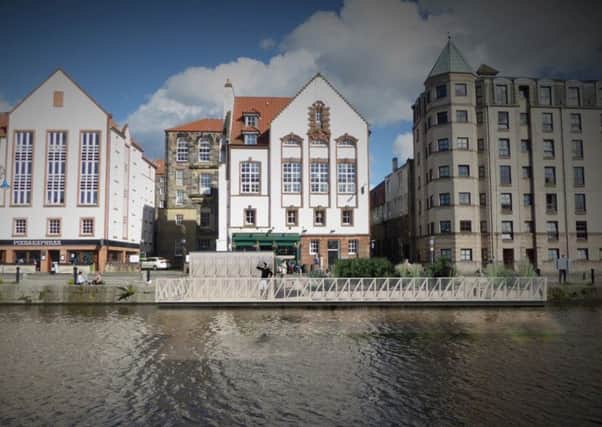 Impressions of the proposed Malt & Hops floating pub on the Water of Leith.