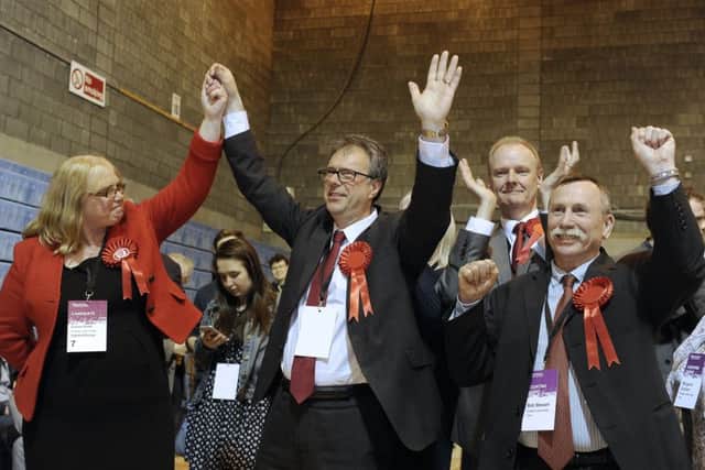 Labour celebrate at Meadowbank during the Council Election. Picture; Neil Hanna