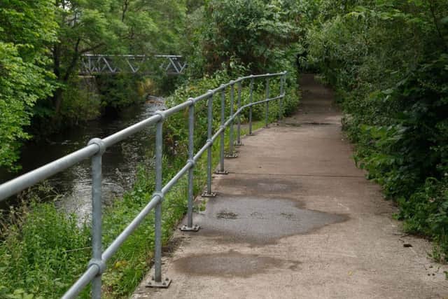 The Water Of Leith Walkway at Anderson Place, where a woman was a victim of a serious sexual assault in the early hours of 11/6/17.
