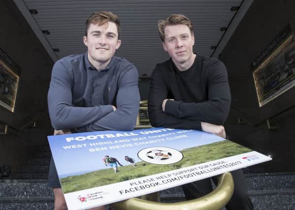 John Souttar, left, joined Jordan Moore at the launch of Football Unites