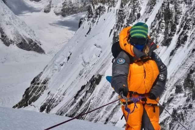 Mollie Hughes at 7350m on Mount Everest north side during her 2017 climb. SPicture; SWNS