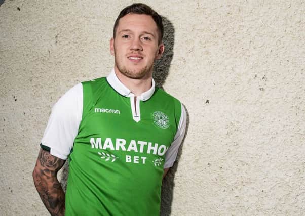 Danny Swanson helped to launch the new Hibs kit