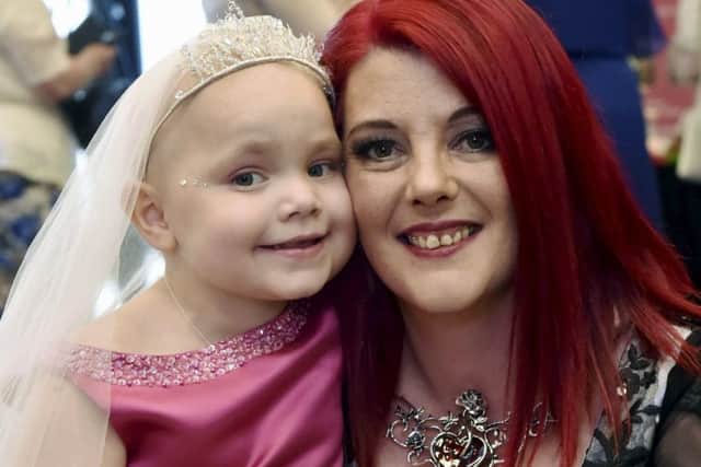 Eileidh, 5, and mum Gail Paterson from Forres, Moray. Picture: SWNS