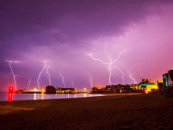 Lightning over North Berwick. Picture: Cameron Henderson