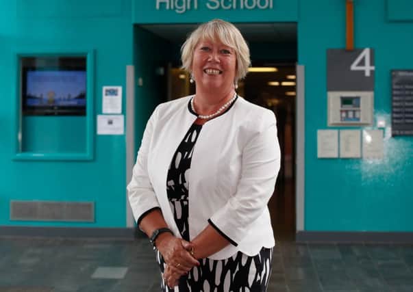 19/6/17 retiring Headteacher Wendy Sutherland at st Davids RC High School, Dalkeith
