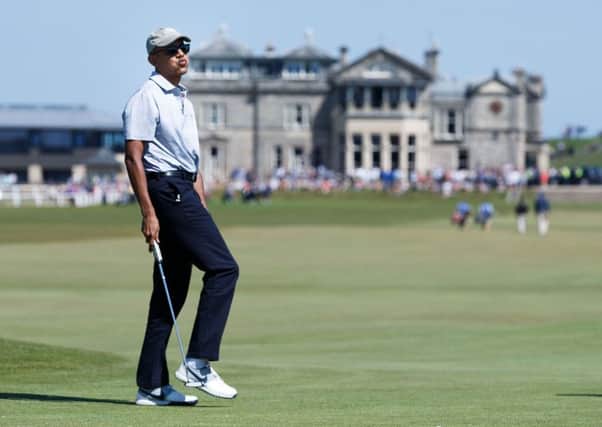 Barack Obama playing golf at St Andrews