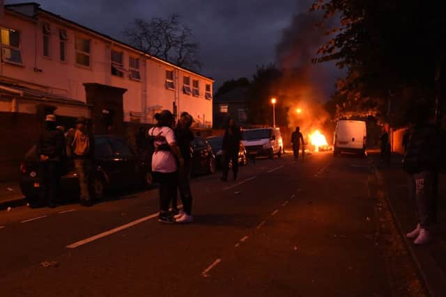 Campaigners face off with police in Richmond Road in Forest Gate, north east London, as they protest over the death of Edir Frederico Da Costa. Picture; PA
