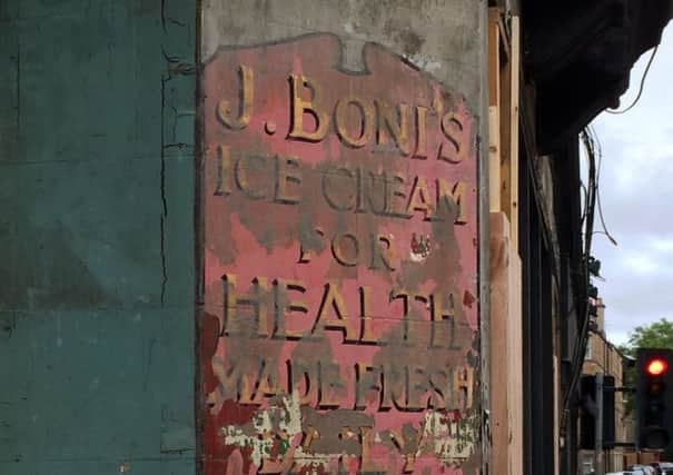 70-year-old signage from Mr Boni's ice cream shop has recently been uncovered and will be preserved. Picture: Christine Vincenti